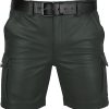 Mens Real Leather Multi Color Cargo Shorts - Image 5